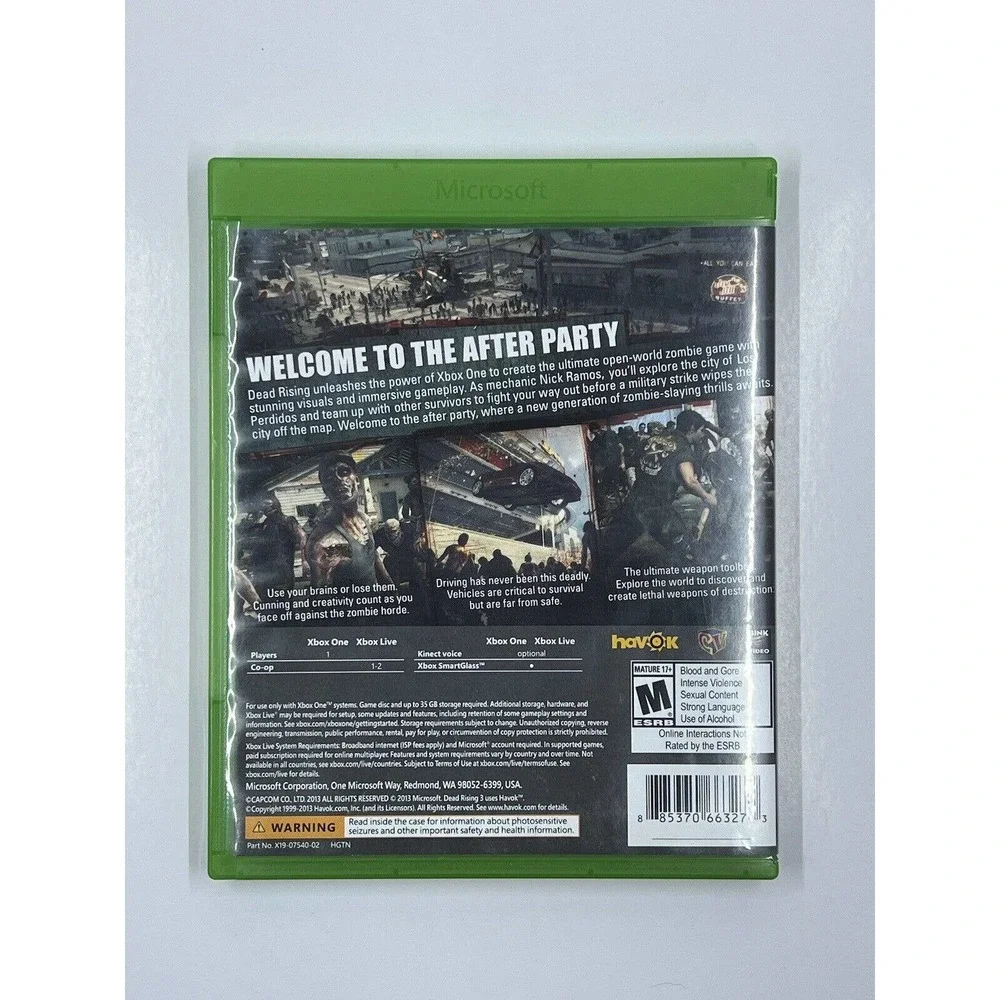 Xbox one Dead Rising 3 Microsoft 2013 XB1 XBOXONE - Zombie Hack & Slash